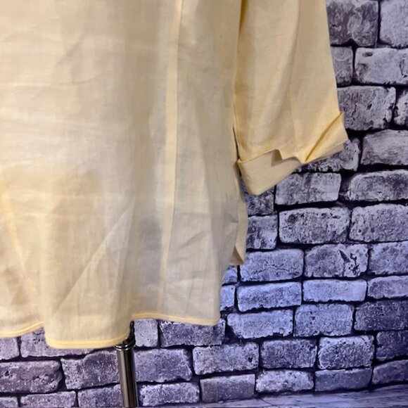 Talbots Light Yellow Button Down Blouse - Picture 6 of 8